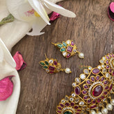 Vriksham Premium Kemp Stone High Neck Choker-Pearl-G16256